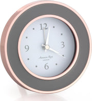 Silent Sweep Alarm Clock Rose Gold Modern Bedside Battery Clock