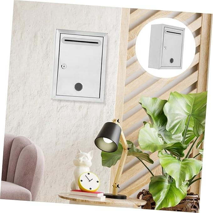 Lockable Stainless Steel Wall Mailbox – Secure Drop Box for Letters & Complaints