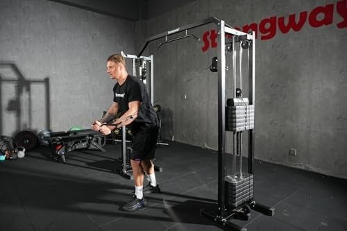 Cable Crossover Machine 150KG Weight Stack Pull Up Bar Home Gym