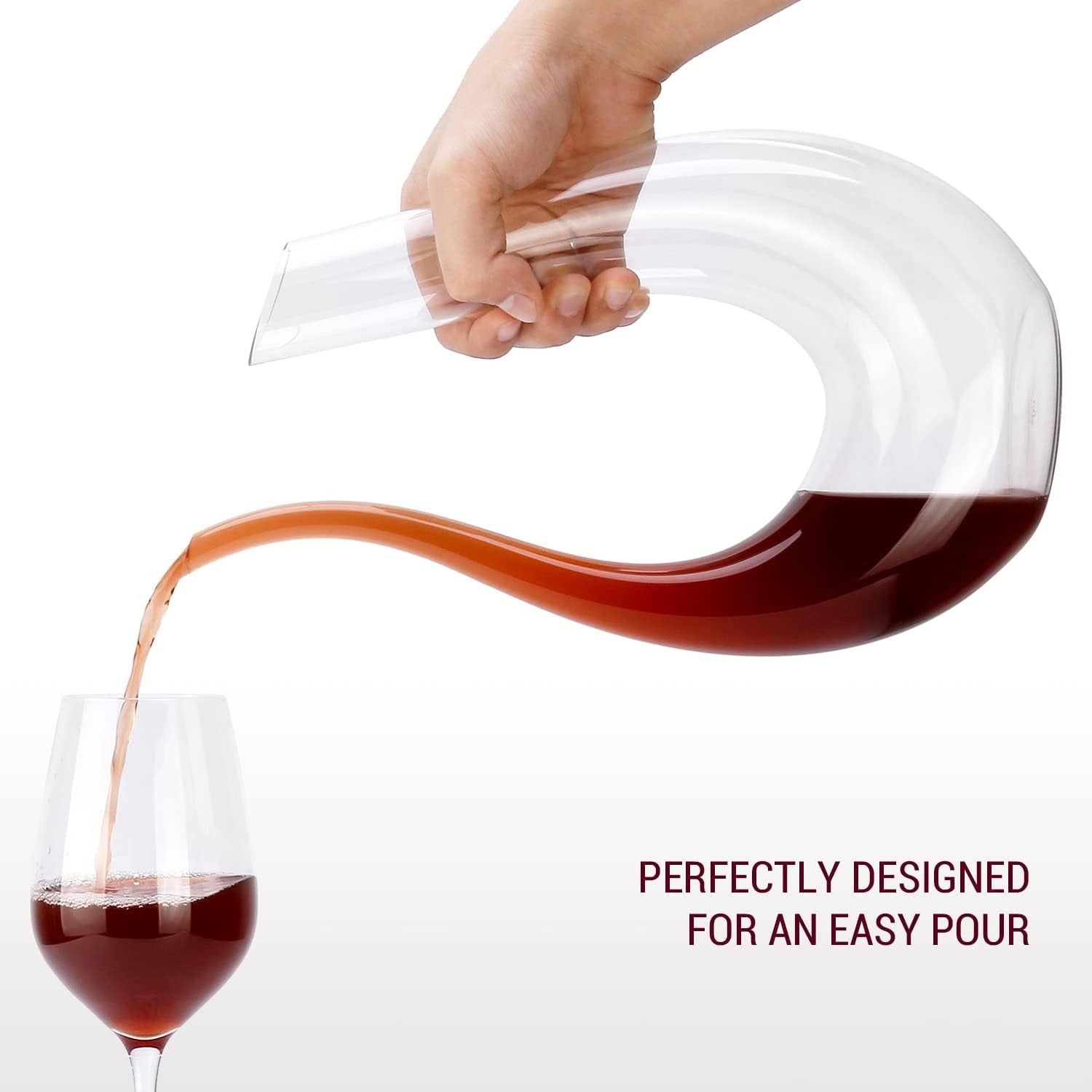 1500ml Swan Neck Wine Decanter Crystal Aerator with Cleaning Tools Gift Set
