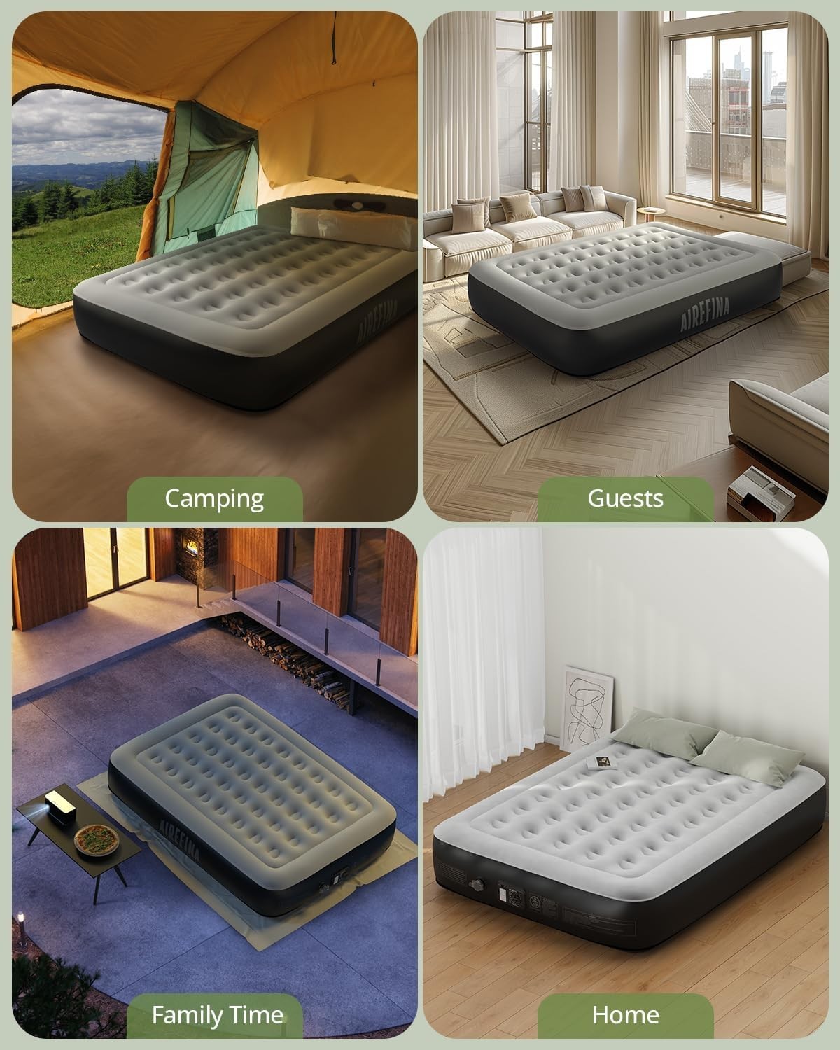 King Size Inflatable Air Mattress with Built-In Pump – 3 Min Setup, Portable Com