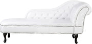 Right Hand Faux Leather Chaise Lounge White Chesterfield Sofa Seat Padded