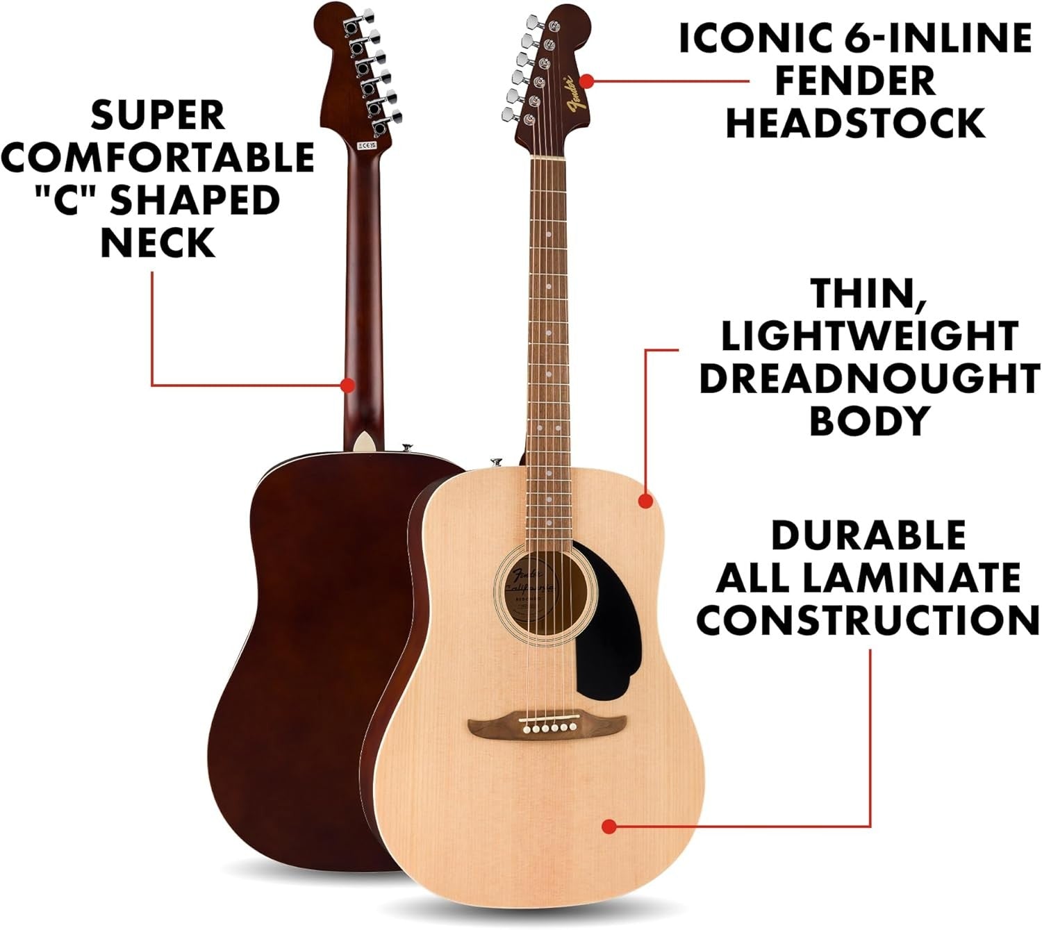 Full Size Dreadnought Acoustic Guitar Spruce Top Natural Wood