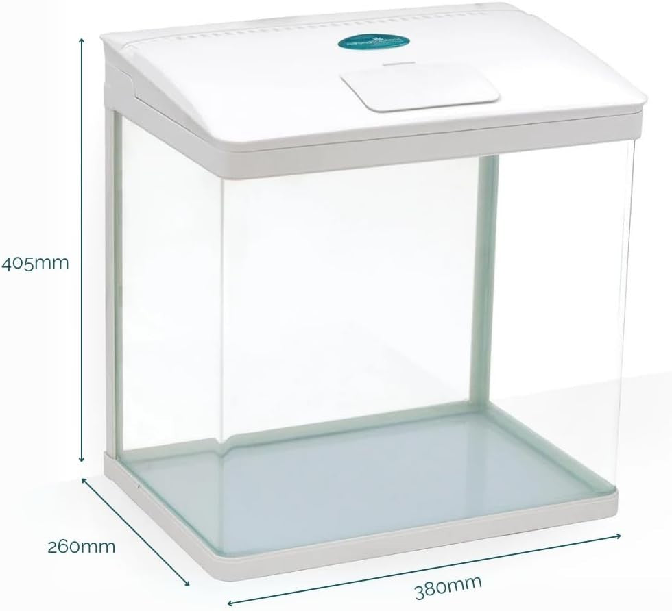 29L Nano Fish Tank with LED Light & Tray Filter Curved Glass Aquarium