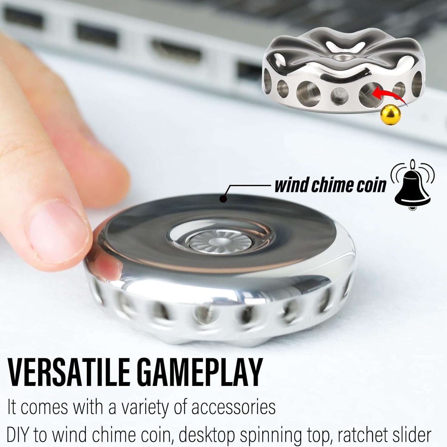Silent Metal Flower Fidget Spinner DIY Coin Top Slider Stress Toy