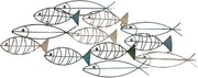 Metal Fish Wall Art Rustic Wire Shoal Sculpture Decor