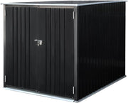6.53x4.63FT Black Metal Garden Shed Lockable Tool & Bike Storage
