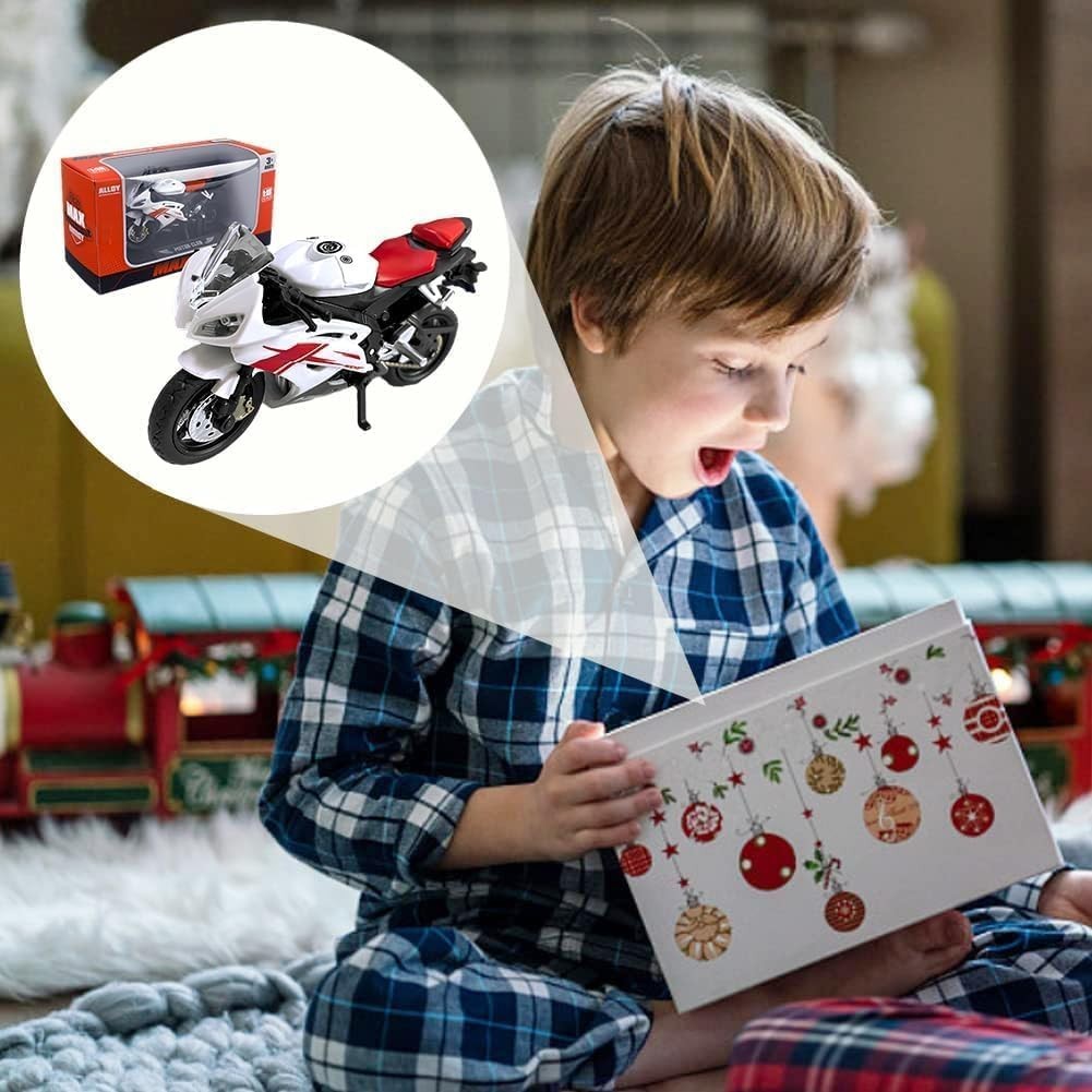 1:18 Scale Realistic Alloy Motorcycle Toy Pull-Back Kids Gift Collectible