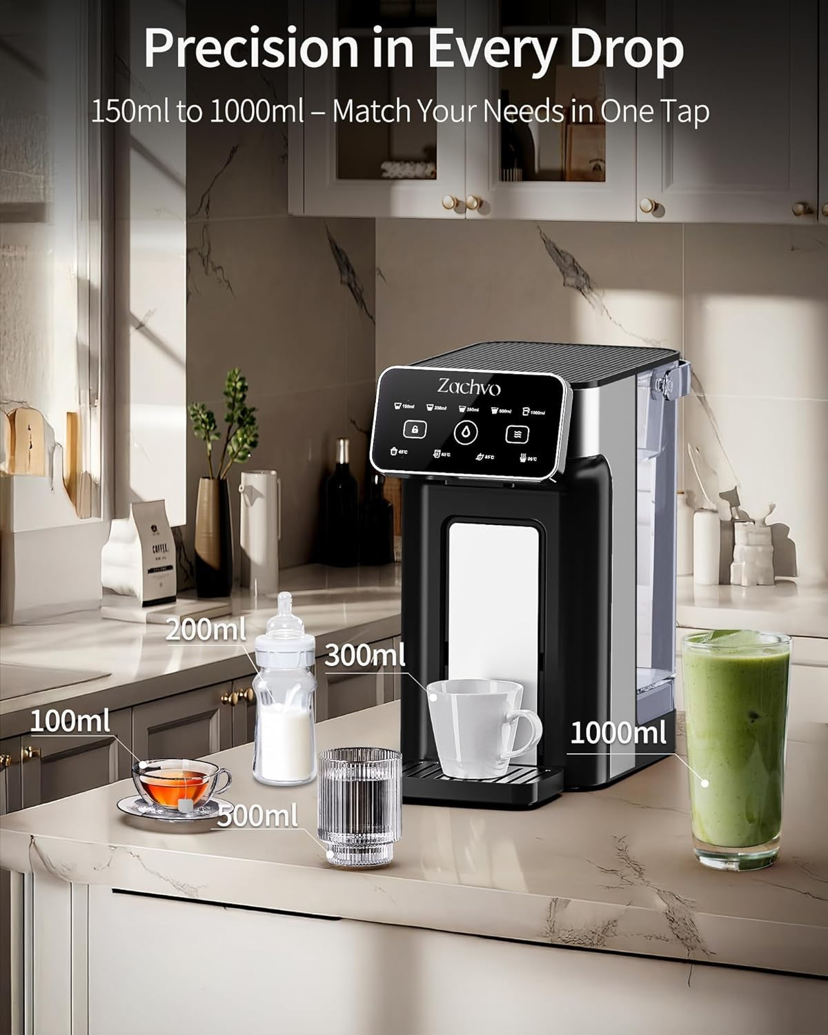 Instant Hot Water Dispenser 2600W 3L Tank Adjustable Temp Volume Child Lock
