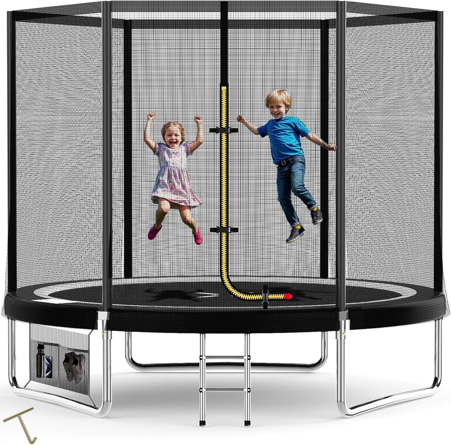 7.5FT Kids Garden Trampoline Safety Net Steel Frame Outdoor Play