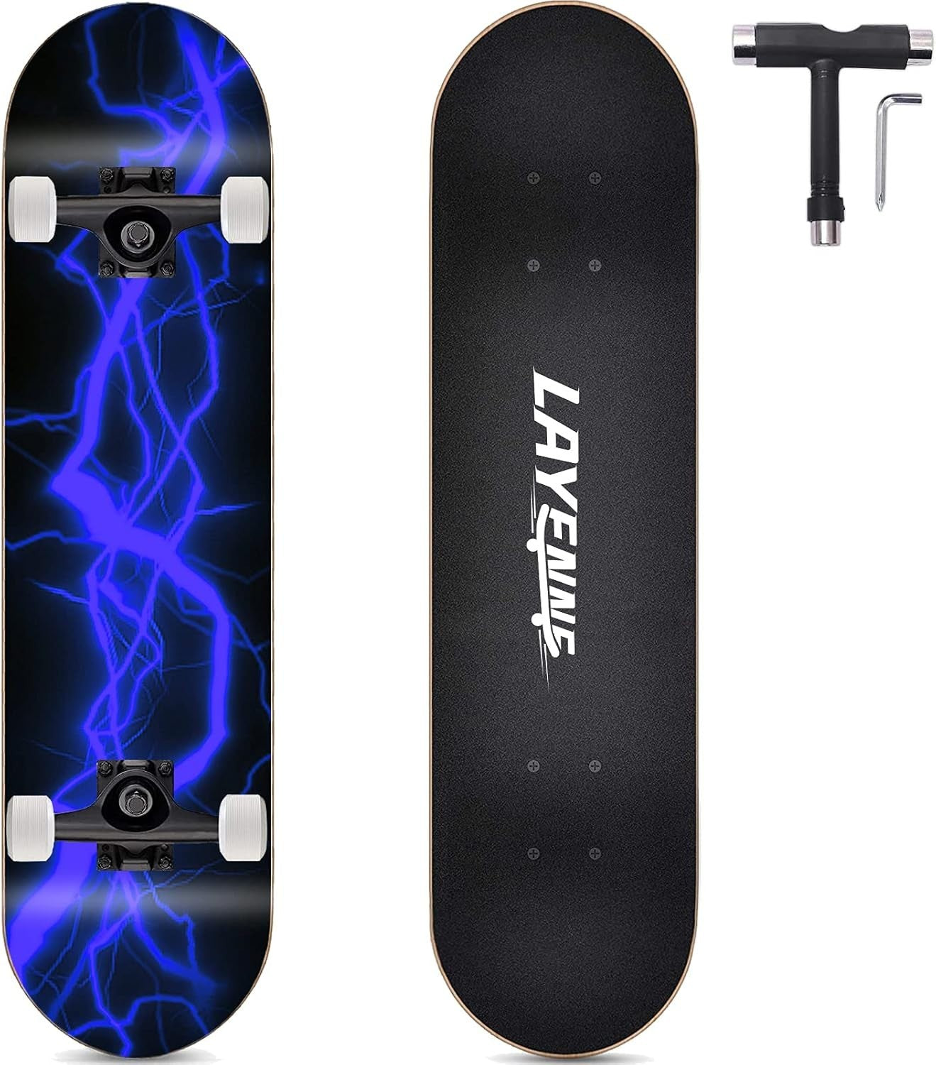 31" Maple Skateboard for Adults & Teens | 7-Layer Deck | ABEC-11 Bearings | Blue