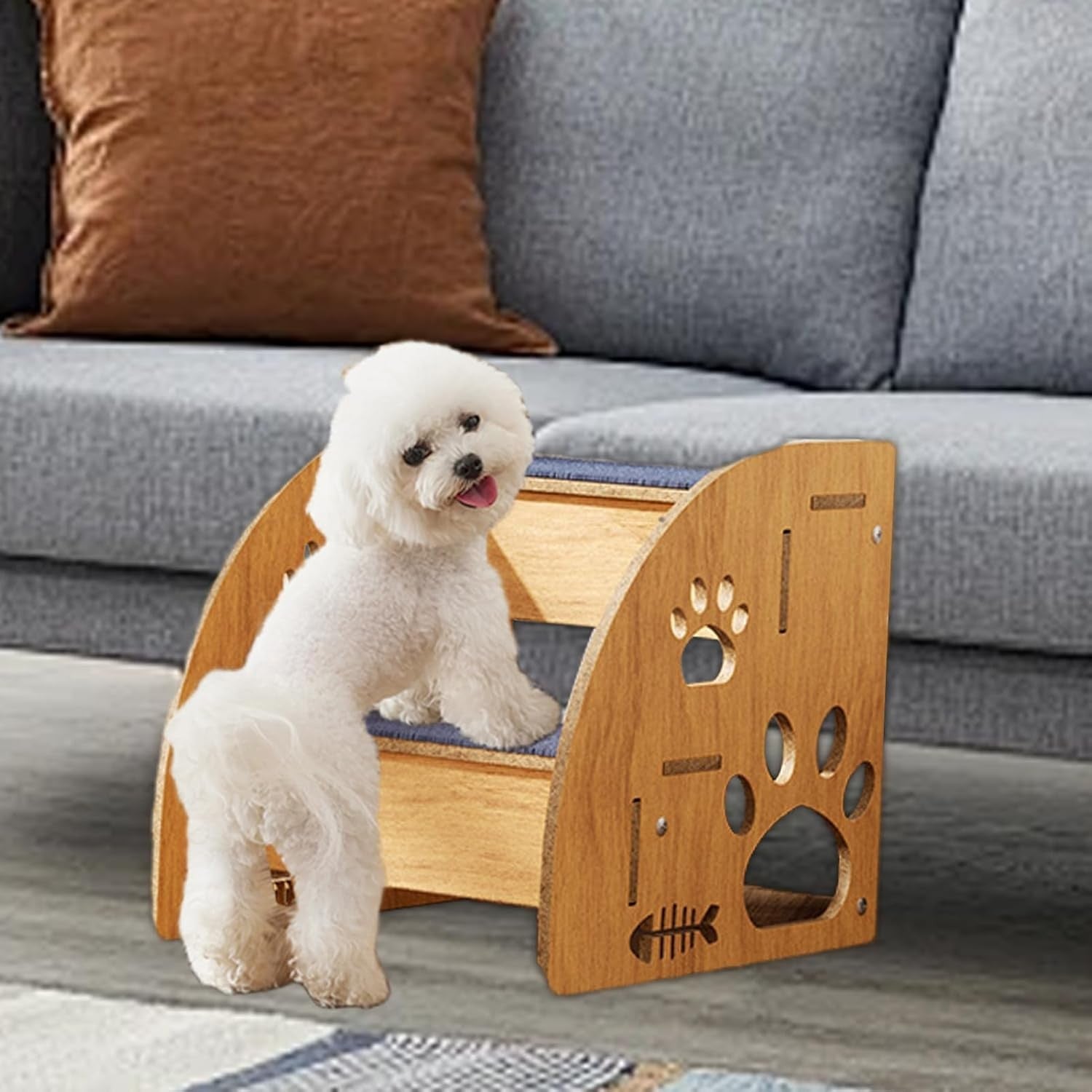 Wooden Pet Stairs for Bed Non Slip Dog & Cat Steps Indoor