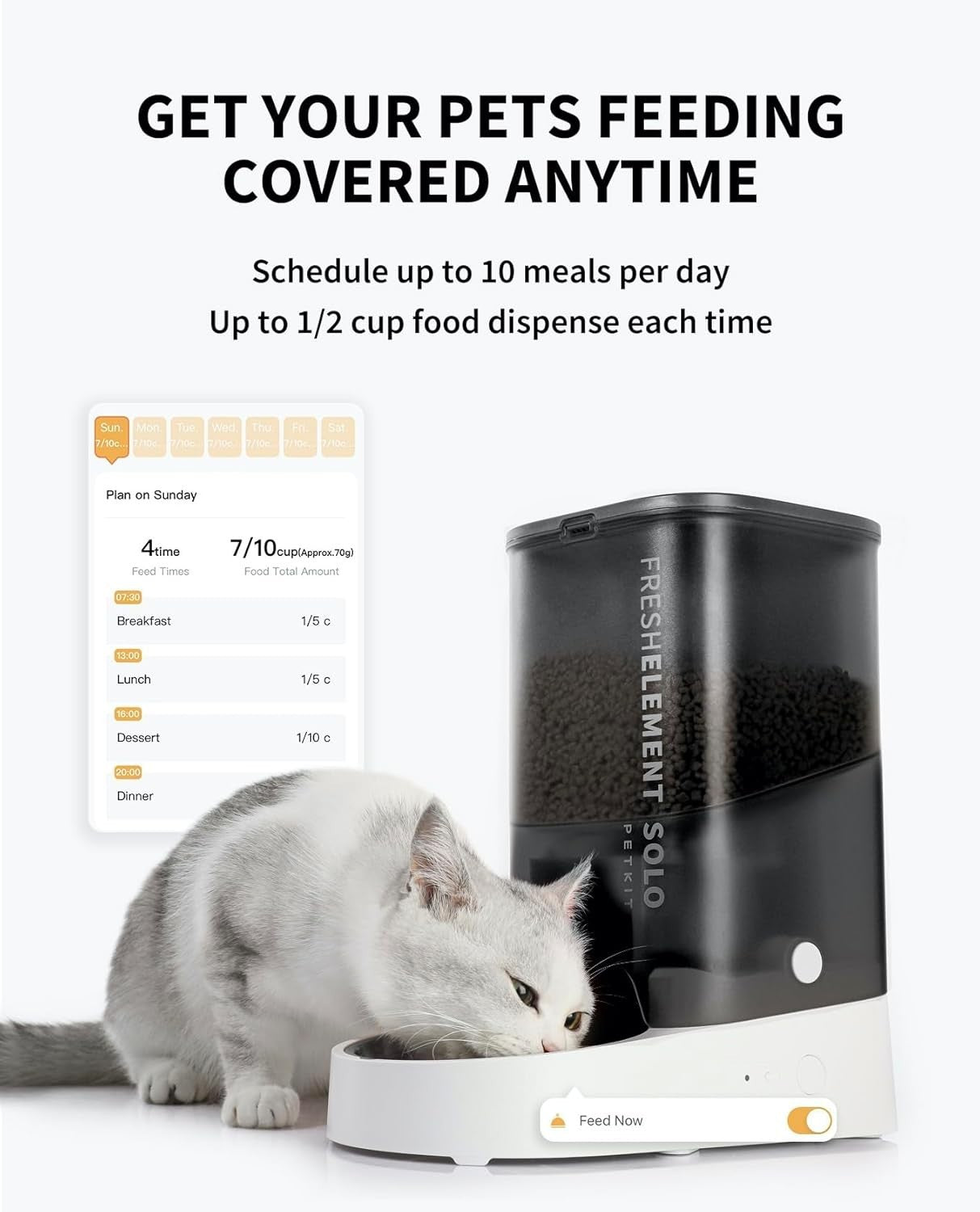 Smart WiFi Pet Feeder 3L Auto Food Dispenser Stainless Steel Bowl