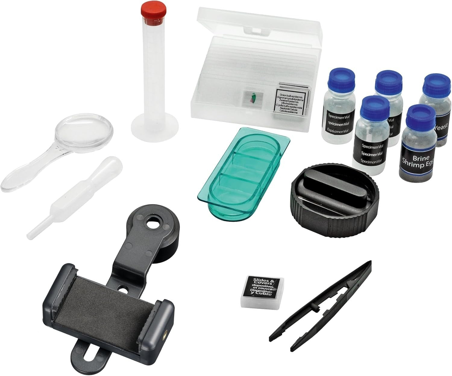 50/600 Telescope Microscope 640x Smartphone Adapter Kit Black