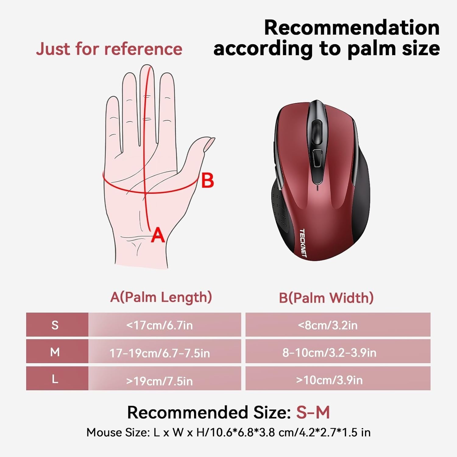Silent Bluetooth Wireless Mouse 4800DPI Ergonomic Rechargeable Laptop PC