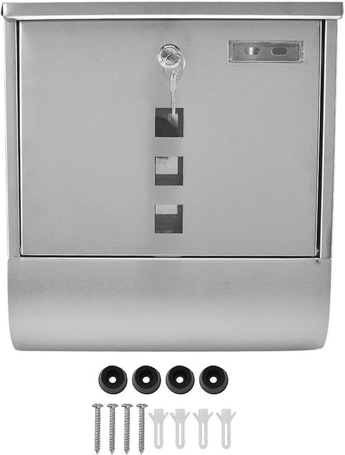 Secure Stainless Steel Locking Mailbox Weatherproof Wall Mount Easy Install