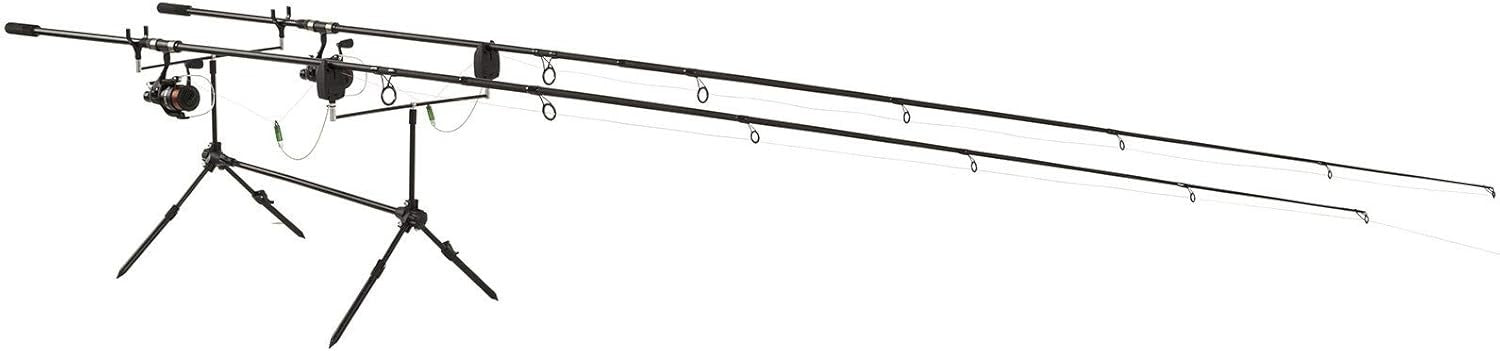 Complete Carp Fishing 2-Rod & Reel Set 3.32m With Alarms & Holder