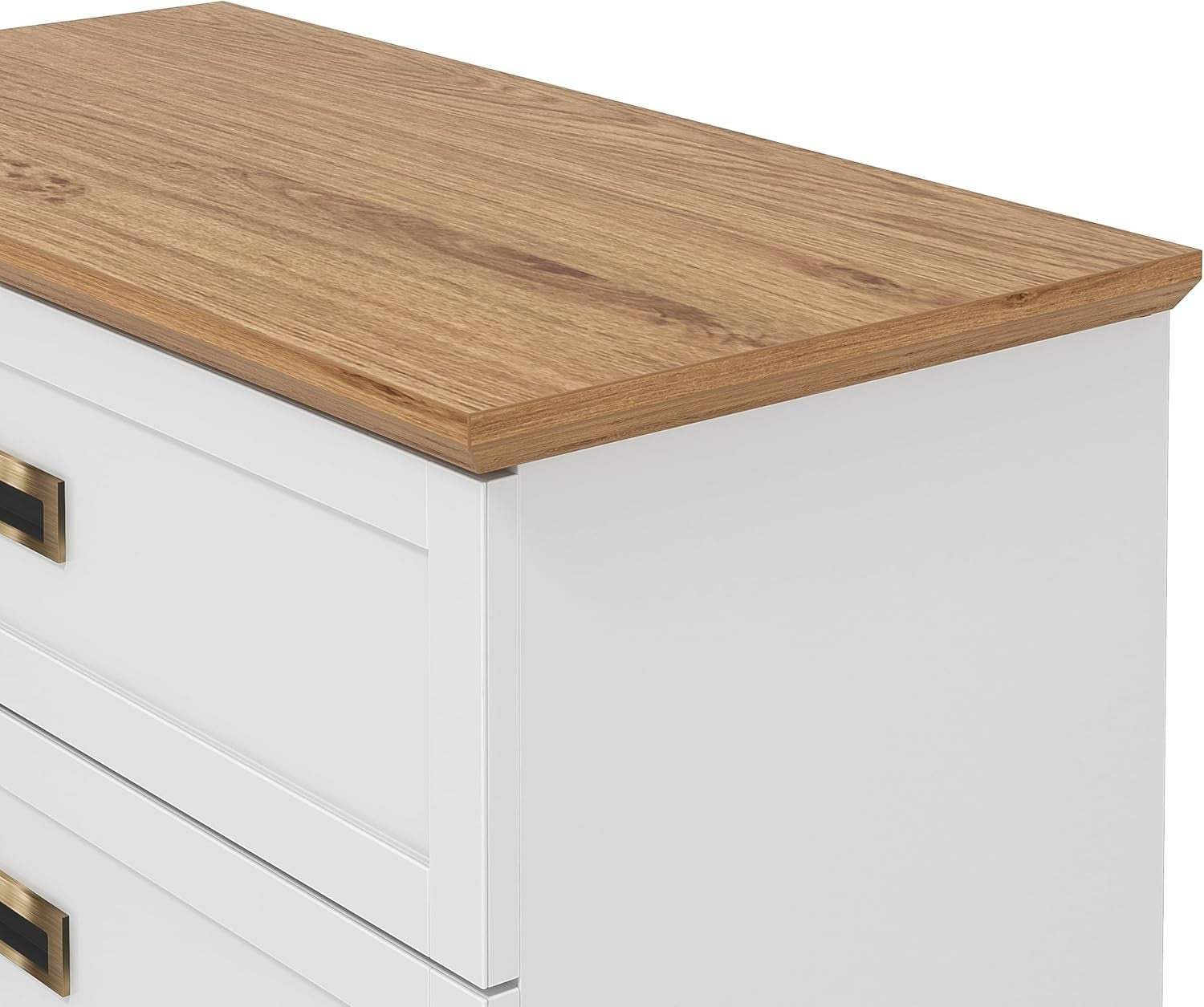 4 Drawer Chest White Oak Bedroom Storage Cabinet Modern Tall Unit