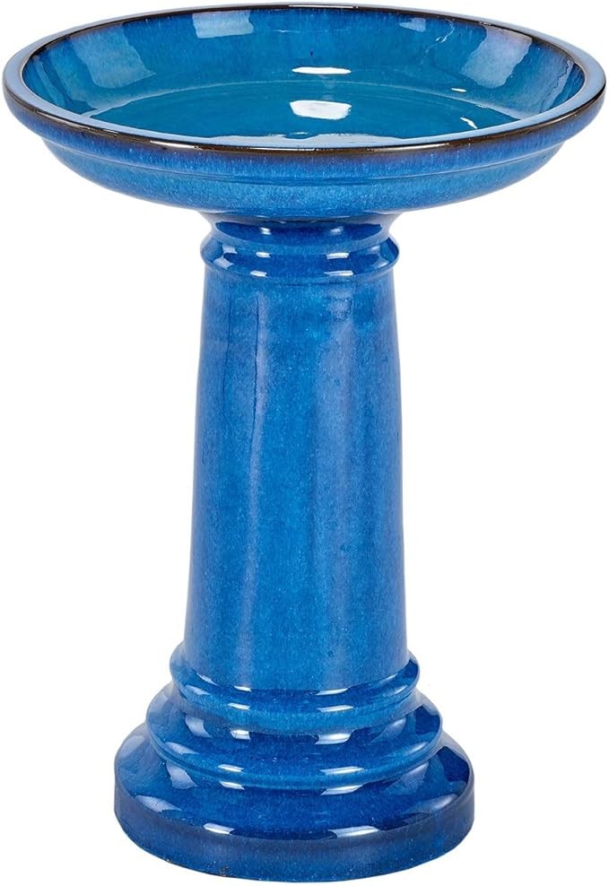 Solar Bird Bath Fountain – Olive Green Outdoor Water Feature Garden Decor