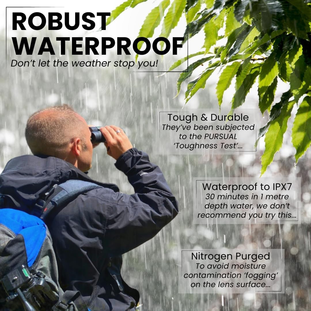 10x42 Waterproof HD Binoculars High Power Wide View for Bird Watching Hiking