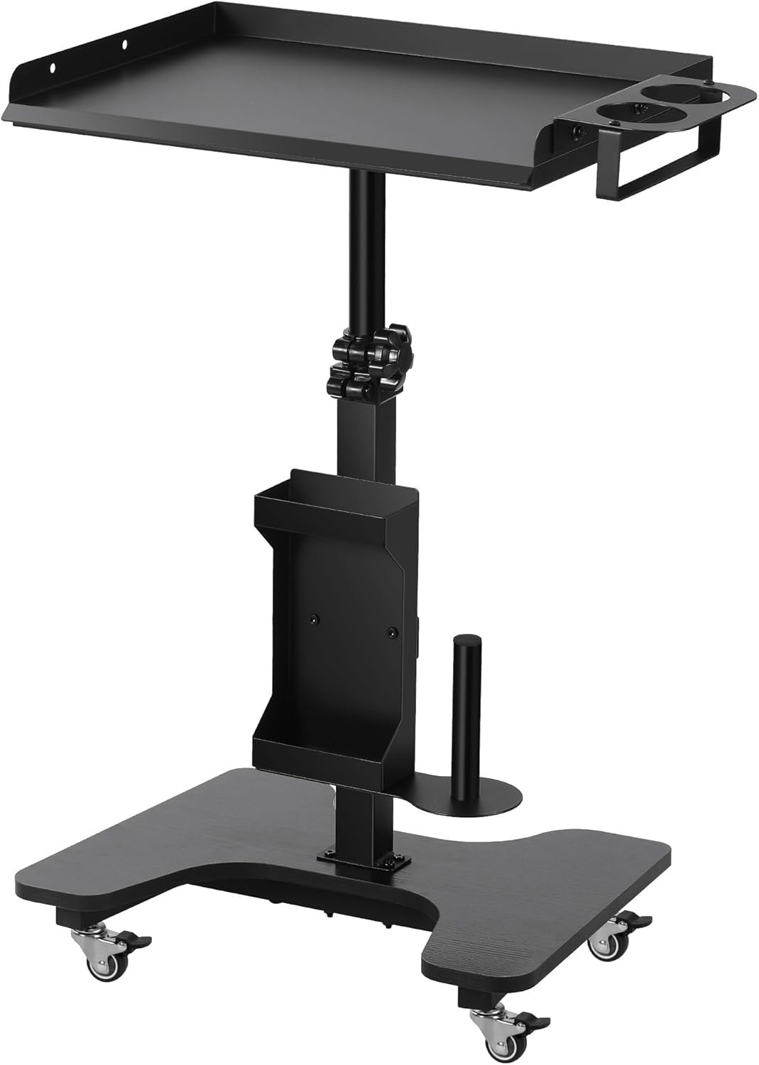 Adjustable Tattoo Tray Cart on Wheels Rolling Workstation Storage Table