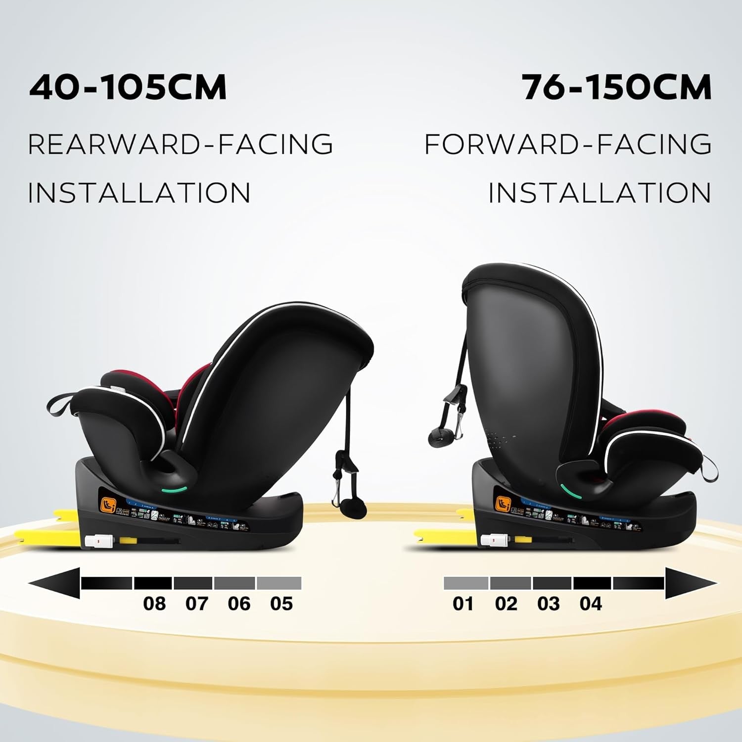 360° ISOFIX i-Size Child Car Seat 40–150cm Birth–12Y Rear & Forward Facing