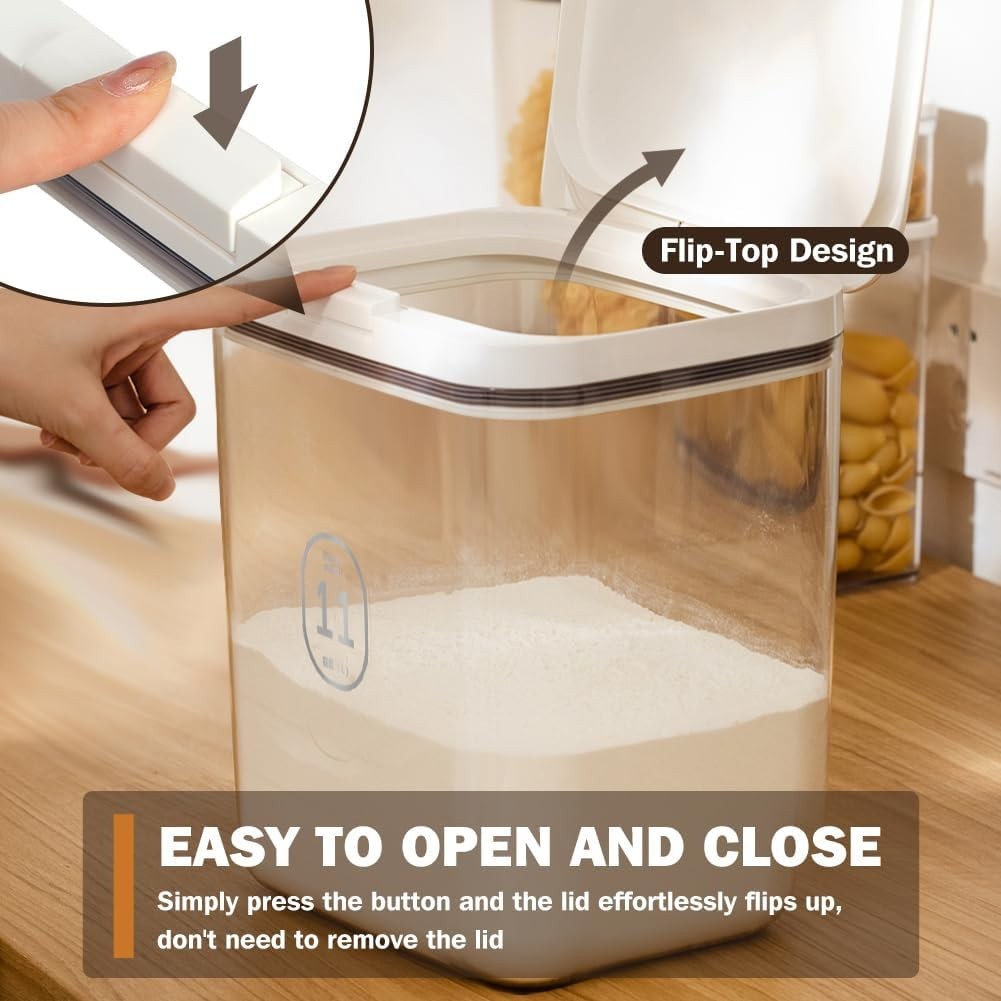10kg Rice Storage Container Airtight 11L Cereal Flour Box Cup