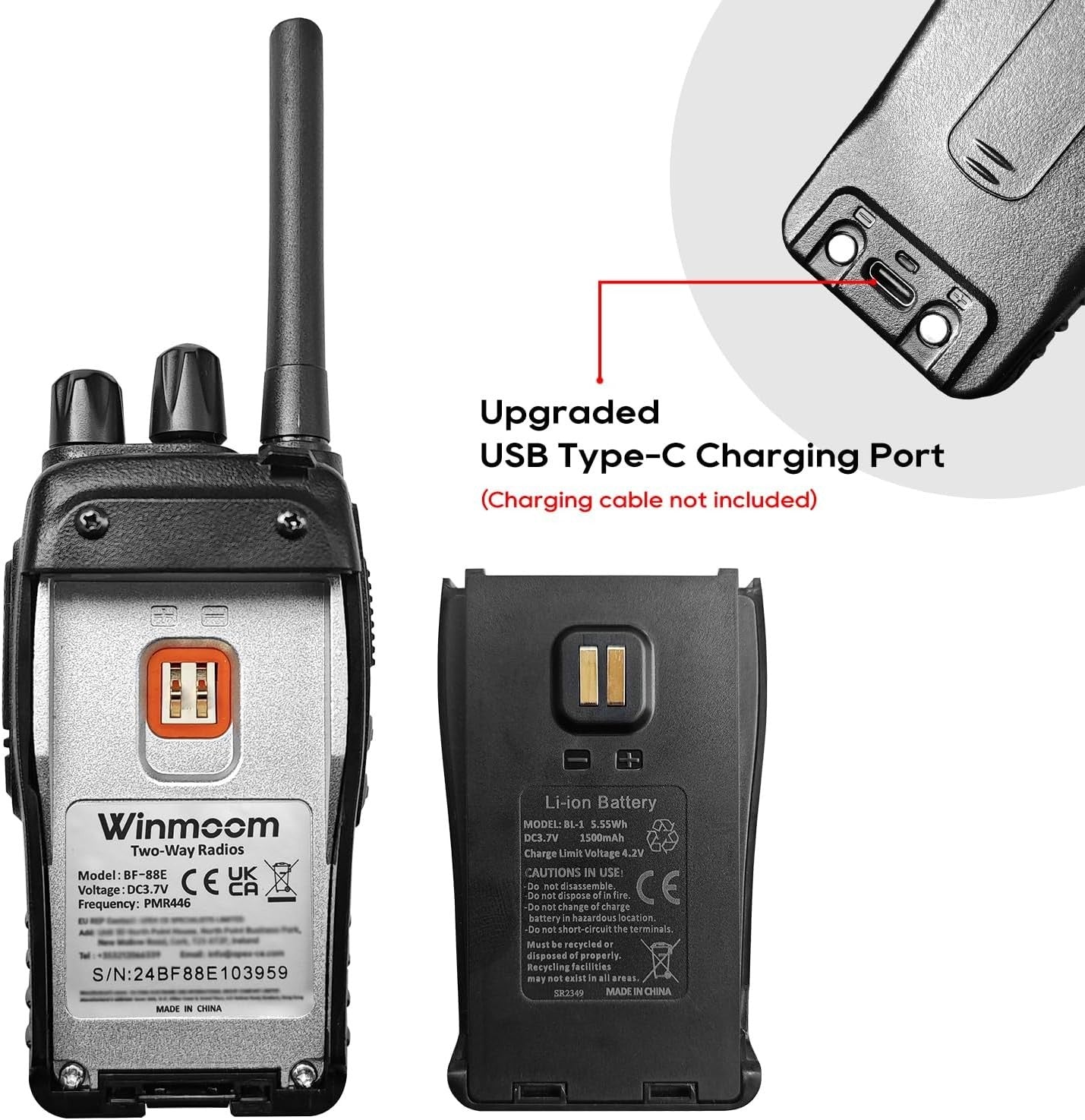 Long Range Walkie Talkies 2 Pack Rechargeable 16CH 2 Way Radios VOX