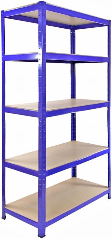 3 Heavy Duty T-Rax Garage Shelving Units + Workbench Blue 280kg Shelves