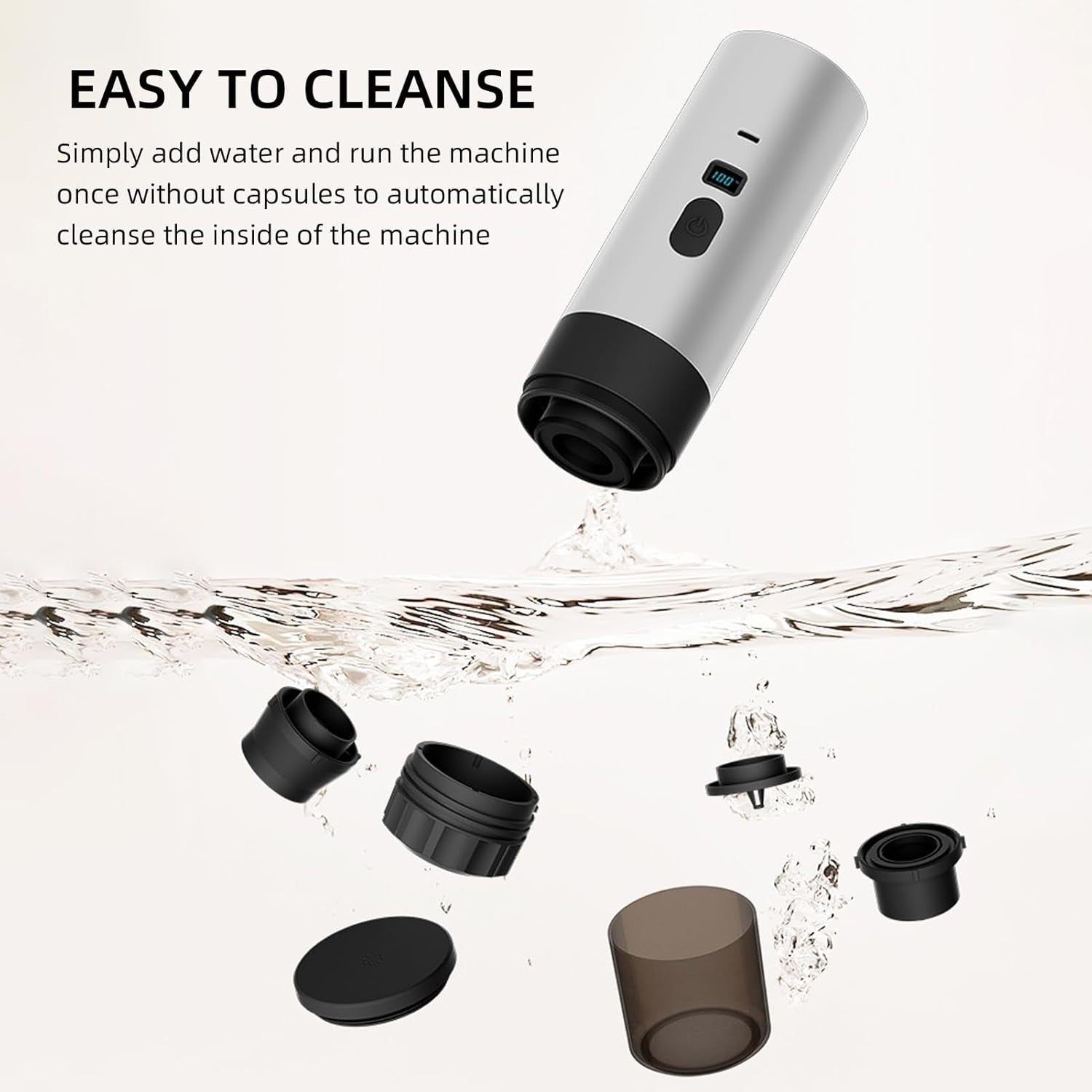 Portable Espresso Maker 15Bar Travel Coffee Machine Wireless Heating Digital Cup