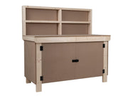 7ft Heavy Duty MDF Workbench with Lockable Cupboard & Back Panel – Garage Table