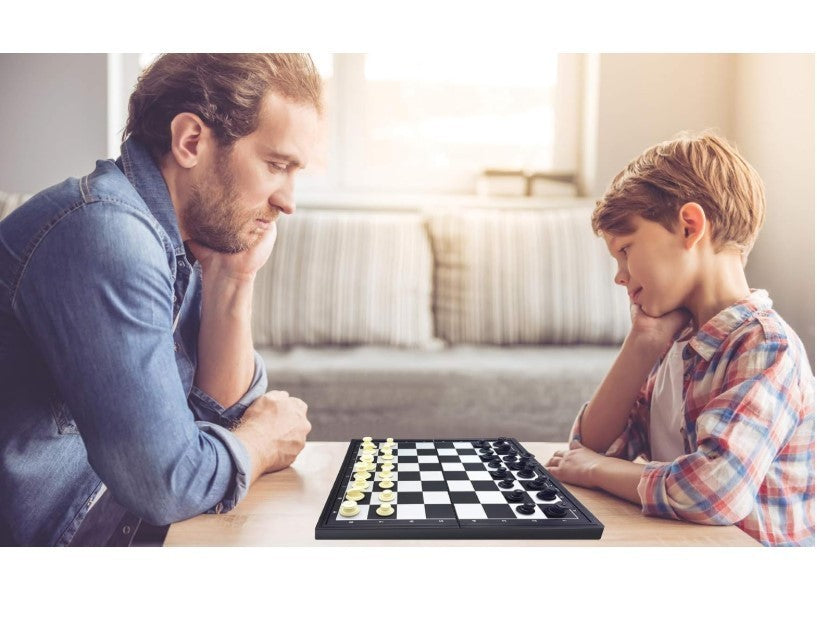 8-in-1 Board Game Set | Chess Backgammon Ludo Snakes & Ladders | Portable Family