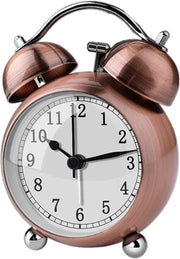 Mini Twin Bell Alarm Clock 3 Inch Loud Silent Non Ticking Battery Bedside