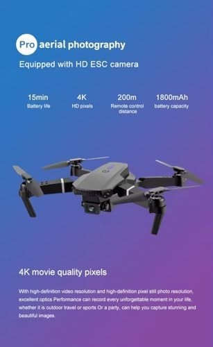 Foldable 4K Drone WiFi RC Quadcopter Auto Return Altitude Hold for Kids Beginner