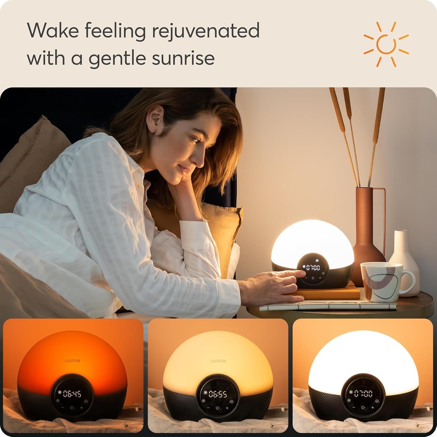 Sunrise Wake Up Light Alarm Clock Sleep Sounds Sunset Lamp Bedside