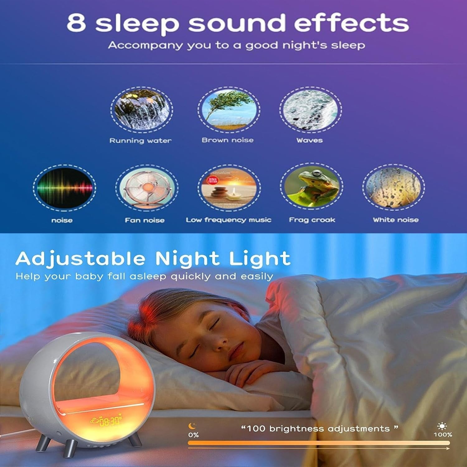 Bluetooth Speaker Projector Lamp Alarm Clock Wireless Charging RGB Light