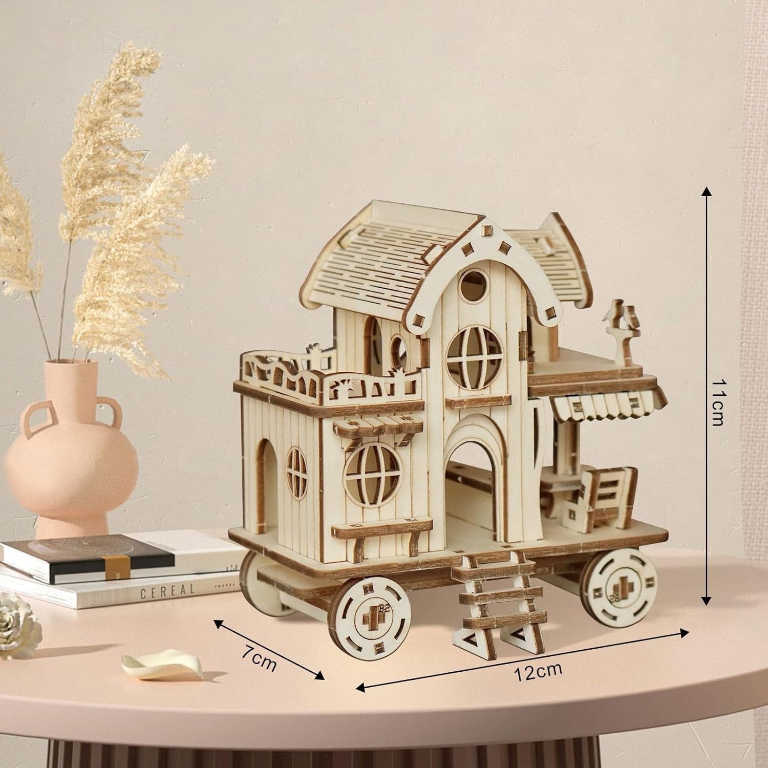 3D Wooden Puzzle House Kit Adult DIY Model Home Décor Gift Set