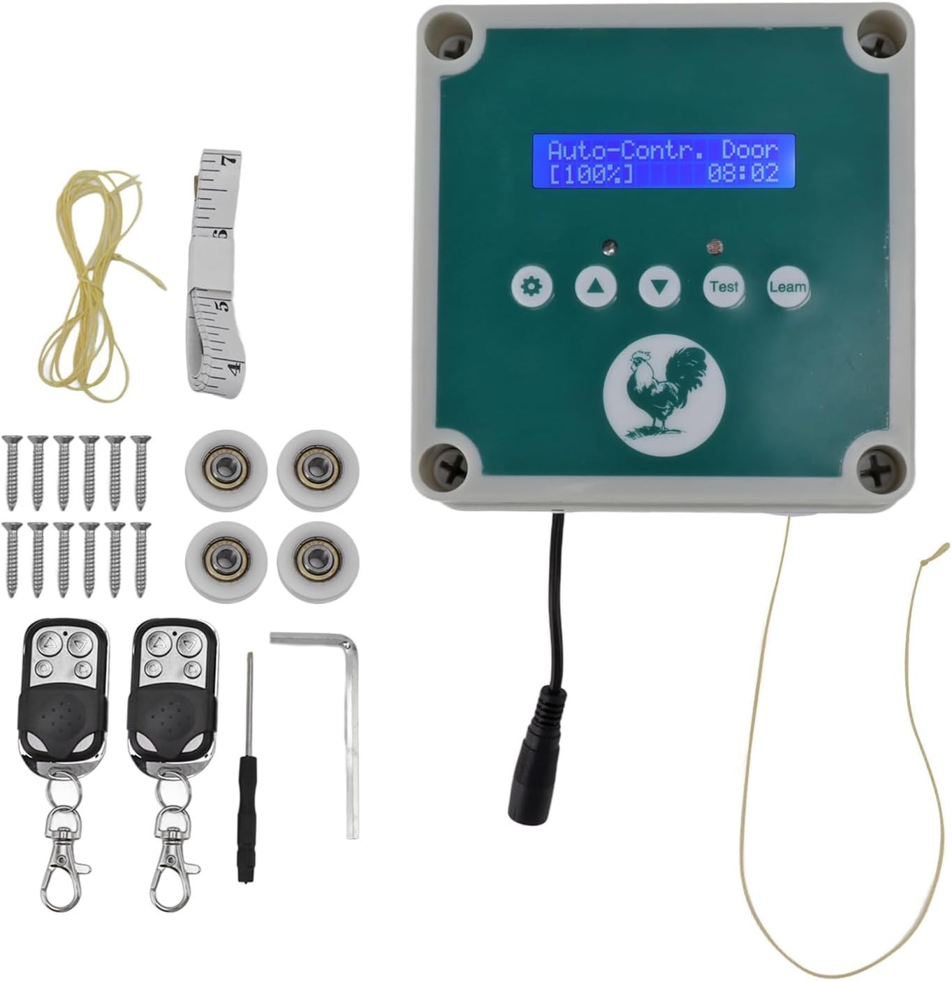 Automatic Chicken Coop Door Opener Light Sensor Timer Remote LED