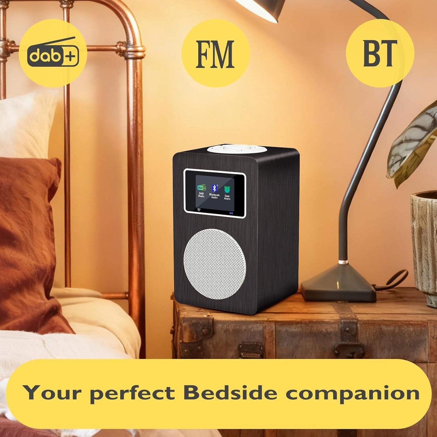 DAB+ Digital Radio Alarm Clock Bluetooth FM Alarm Colour Display