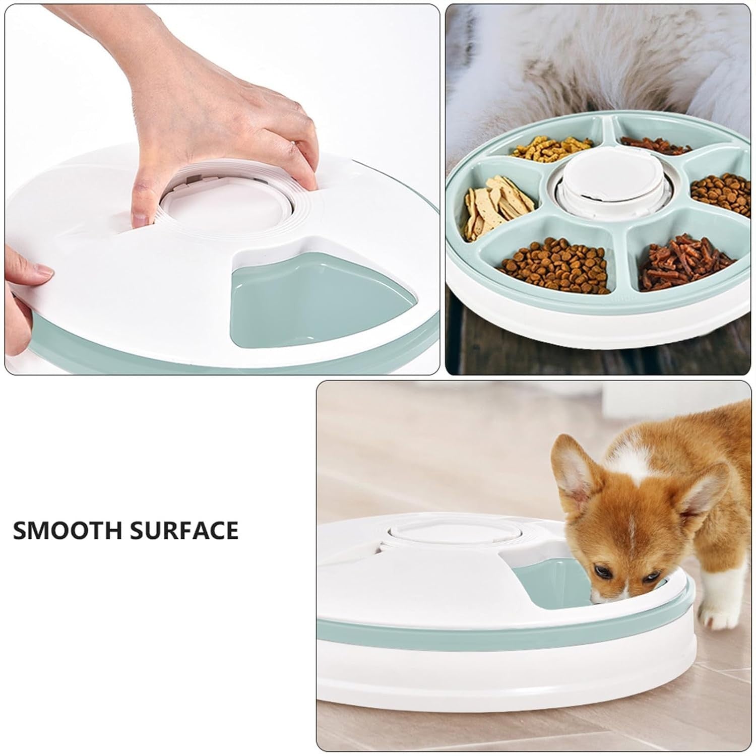 Automatic Pet Feeder 6 Meal Timer Food Dispenser Anti Slip Feeding Bowl