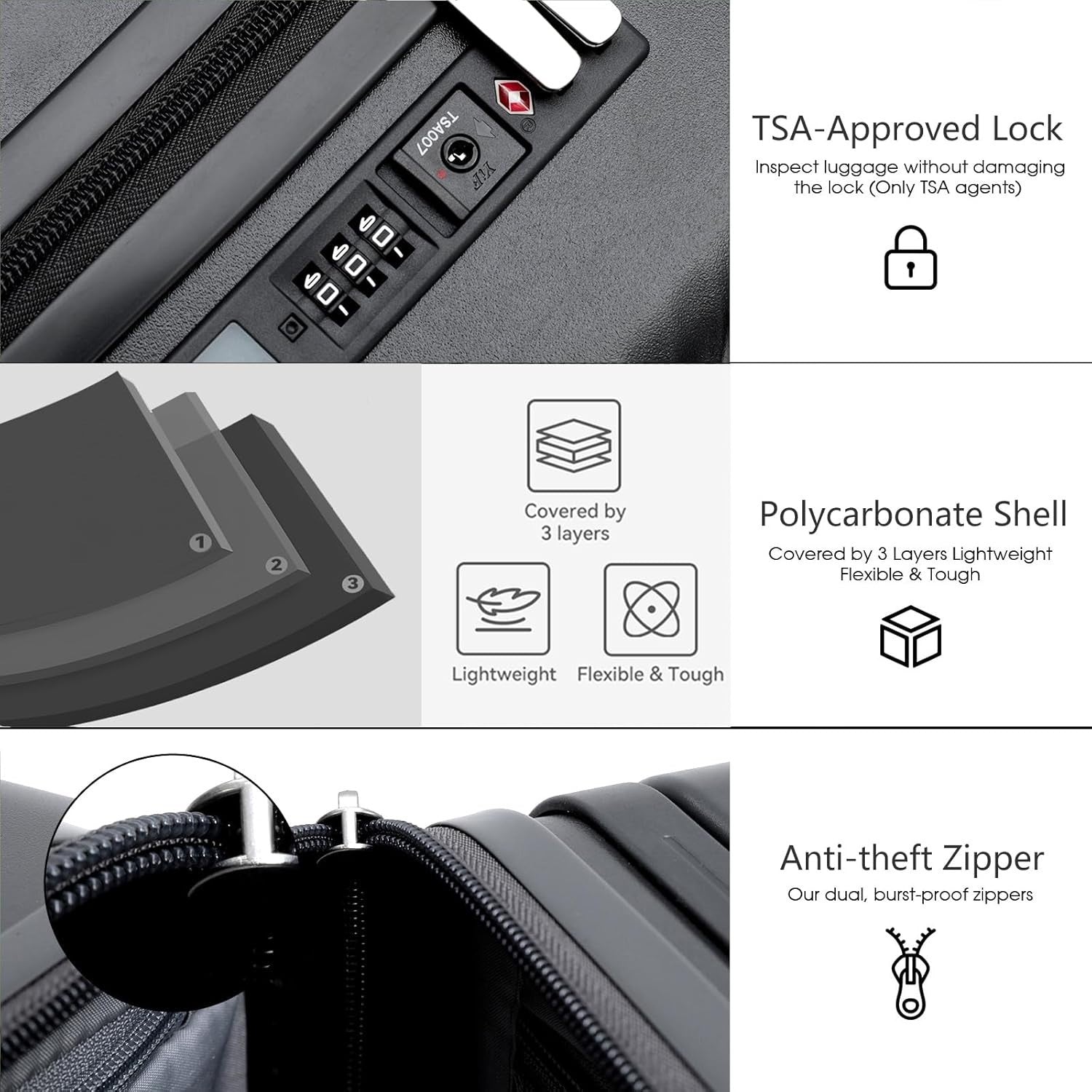 26” Expandable Trunk Style Checked Luggage Hard Shell Spinner Lock
