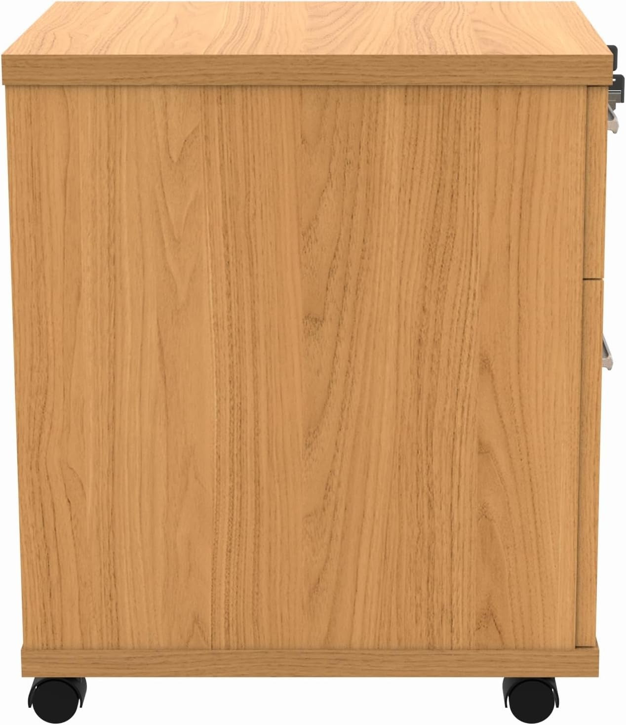 Lockable 2 Drawer Mobile Filing Cabinet Pedestal Office Storage Beech Heavy Duty