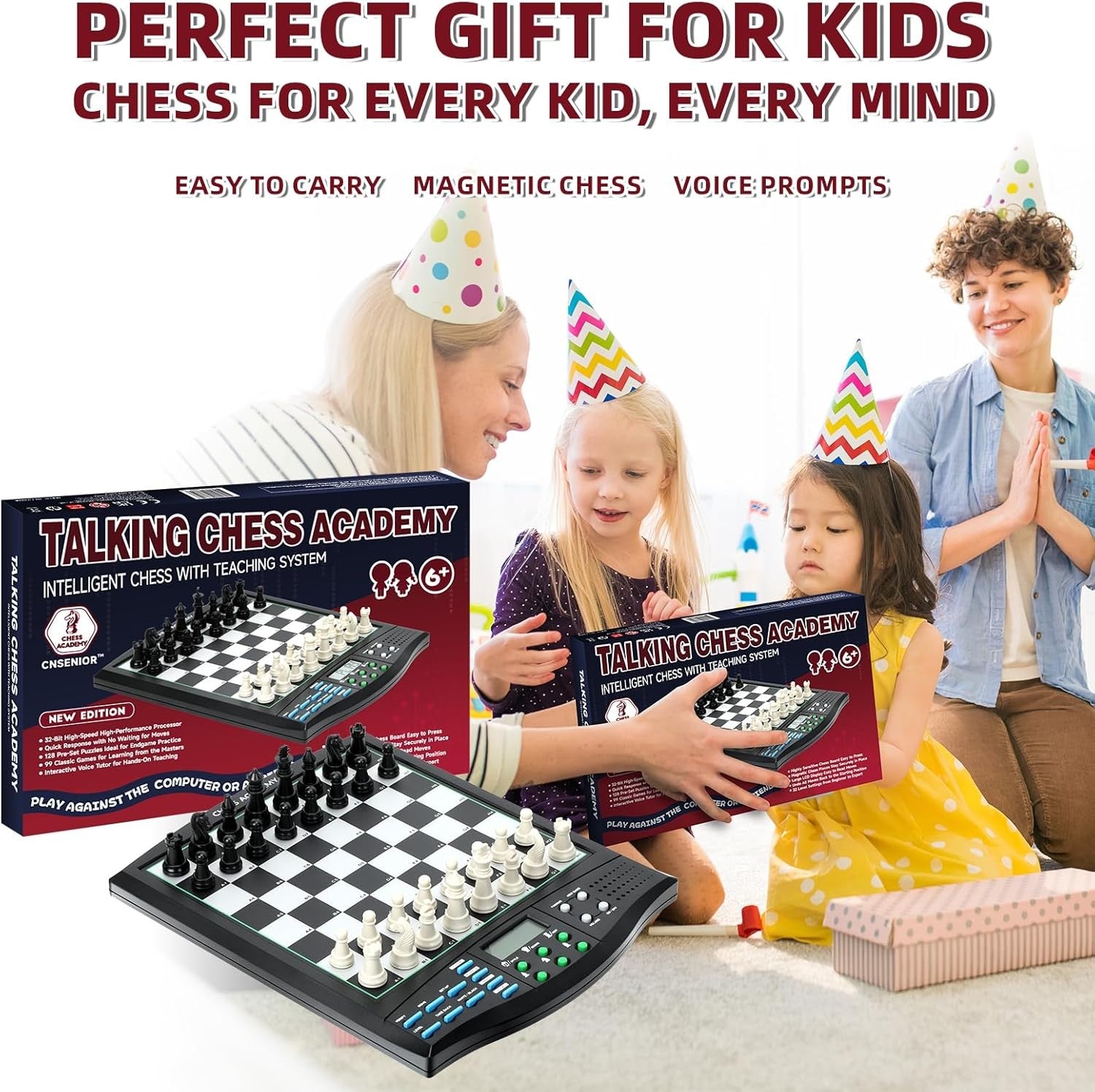 2000 ELO Electronic Chess Computer | LCD Display & Voice Tutor | Magnetic Board
