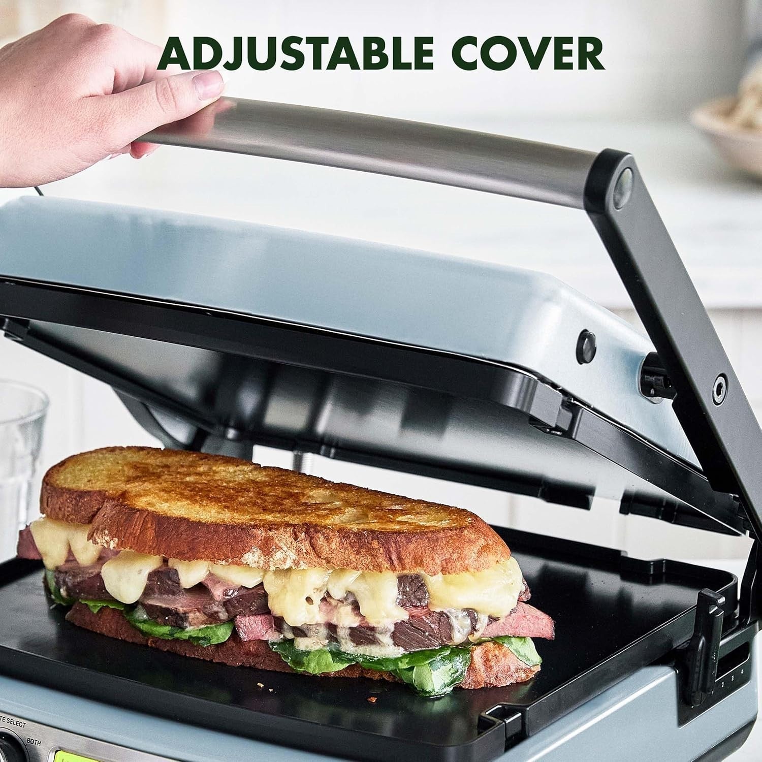 6-in-1 Contact Grill & Griddle Ceramic Non-Stick Adjustable Temp 350W