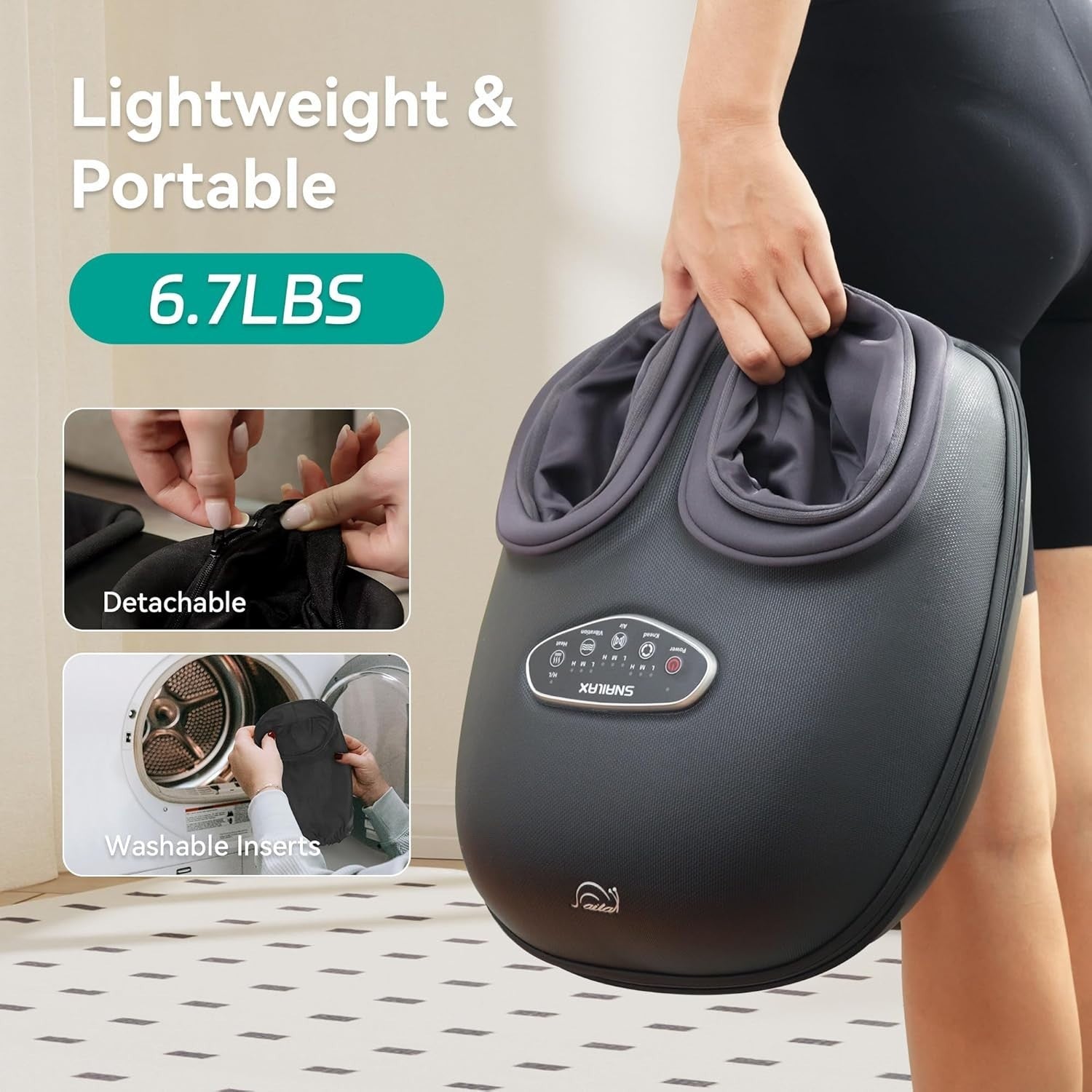 4D Shiatsu Heated Foot Massager Deep Kneading Neuropathy Pain Relief