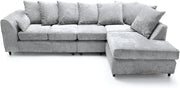Alaska Corner Sofa Right Grey 5 Seater L Shape Couch Right Hand Fabric Suite