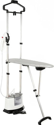 White Vertical Garment Steamer with Ironing Board 12 Steam Levels Stand