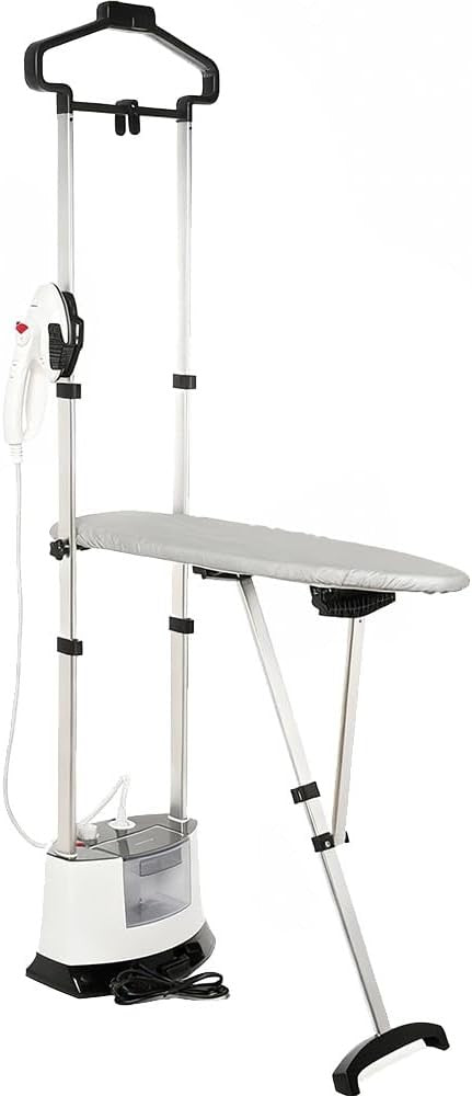 White Vertical Garment Steamer with Ironing Board 12 Steam Levels Stand