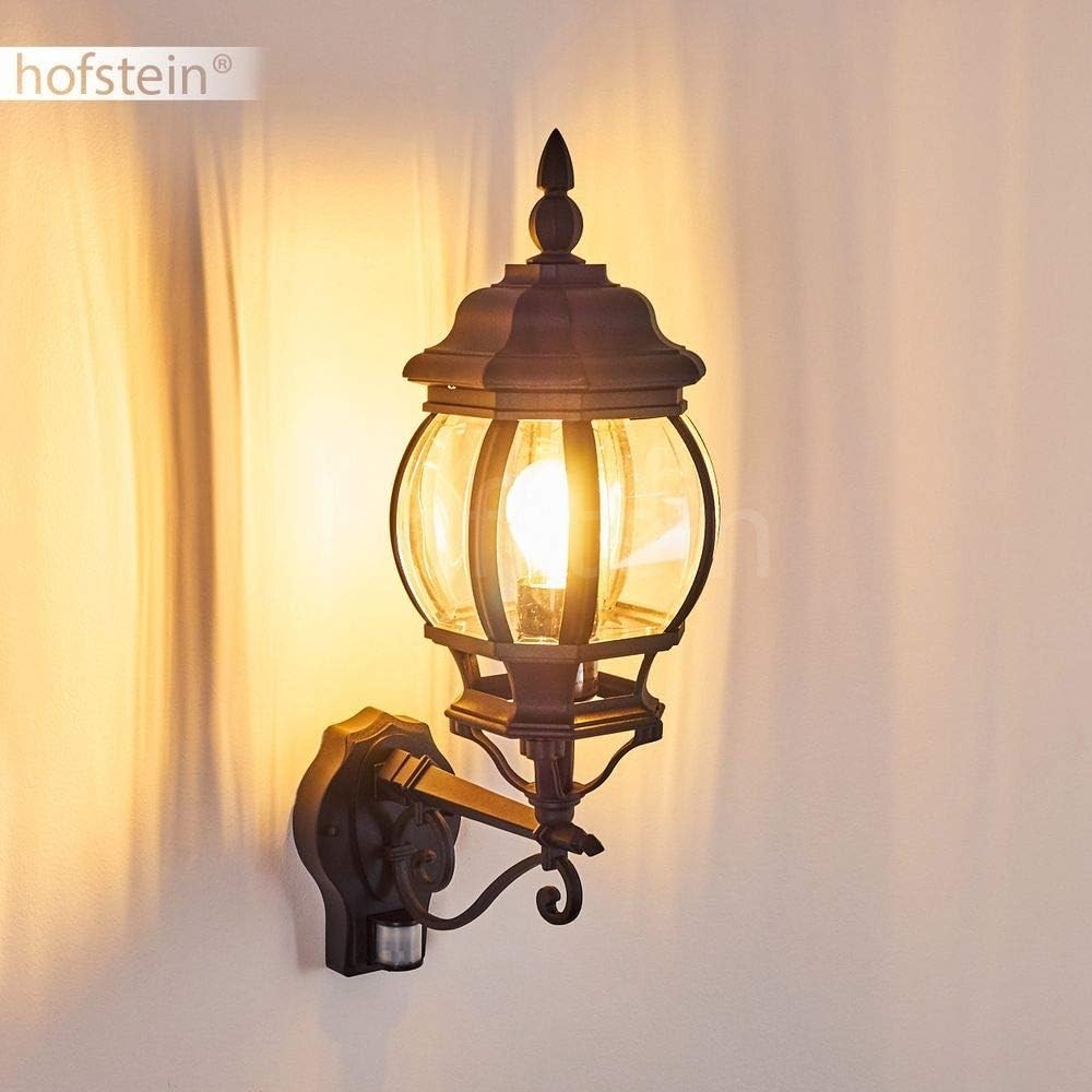Hofstein Lentua Outdoor Wall Light w/ Motion Sensor – Black IP44
