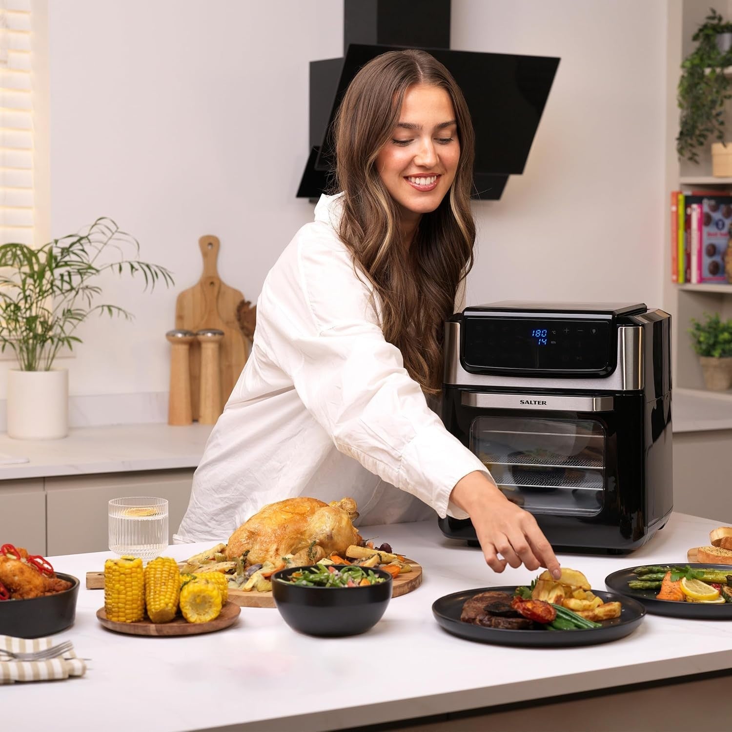 12L Digital Air Fryer Oven | 12 Presets, Rotisserie, 3 Racks, No Preheat, LCD